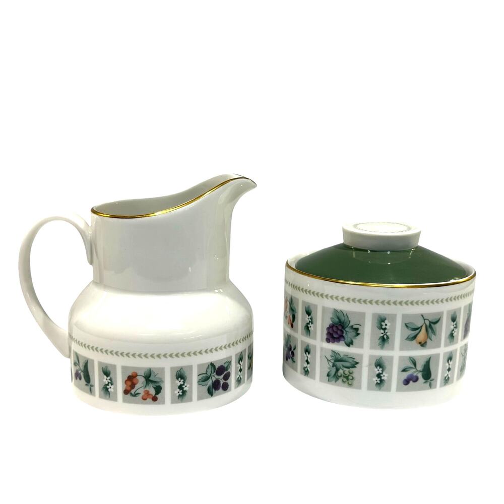 Royal Doulton England Tapestry TC1024 Fine China Sugar Bowl w/Lid & Creamer Set